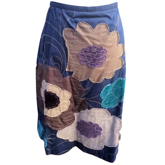 Boden Dresses & Skirts - Boden Floral A-Line midi skirt appliquéd floral patterns 14 P